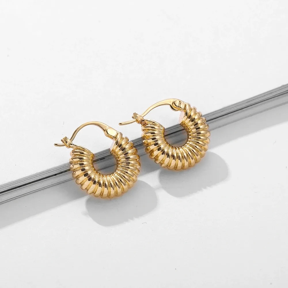 Gold Hoop Earring Set - Picture 5 of 5